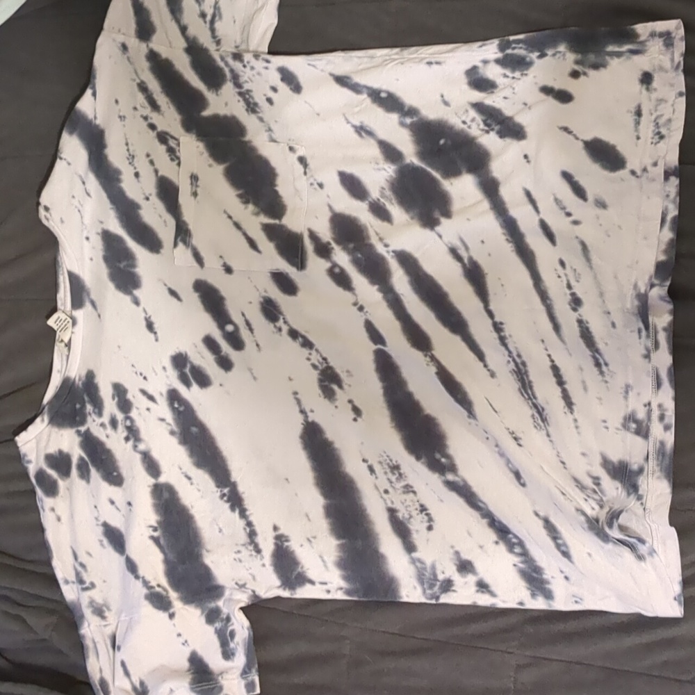 Grey-White Tie Dye Top